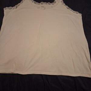 Just My Size White Lace Trim Camisole